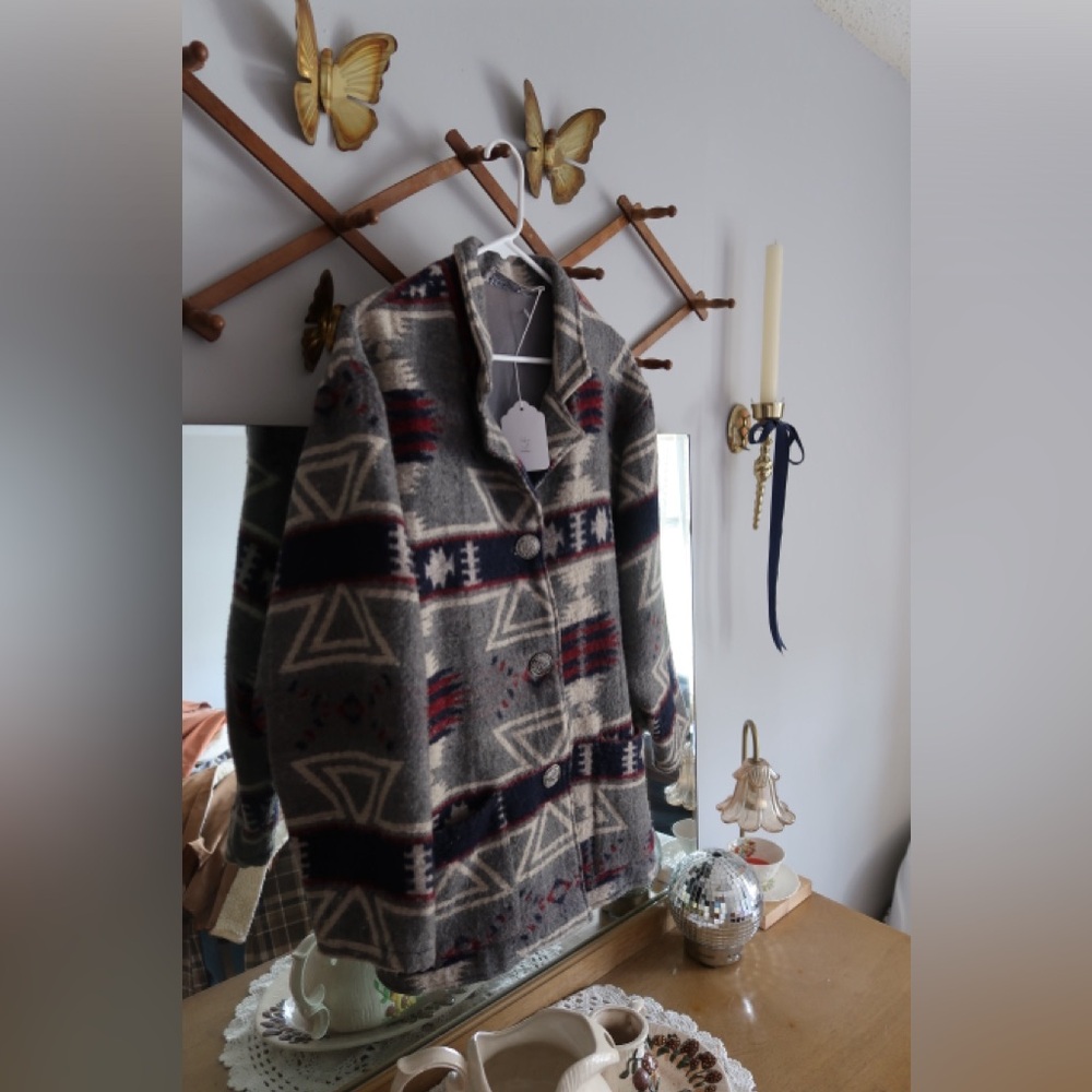 Vintage 60s wool print jacket